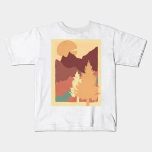 Maroon Monday nature scene Kids T-Shirt